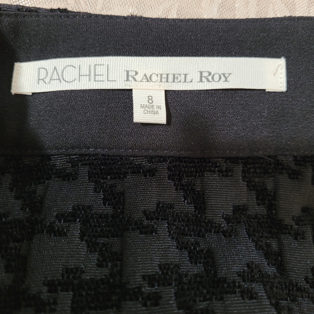 New Black Houndstooth Mini Skirt by RACHEL Rachel Roy Size 8 - Picture 14 of 14